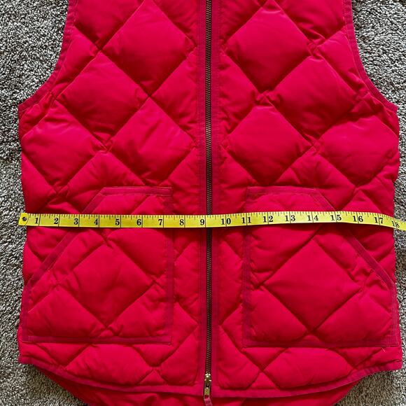 J. Crew Quilted Down Excursion Vest Puffer Lightweight Bohemian Red Women's XS - Picture 11 of 13